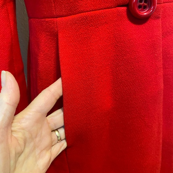 Gorgeous J Crew Knee Length Wool Ble d Coat Cherry Red Lined - Picture 11 of 15